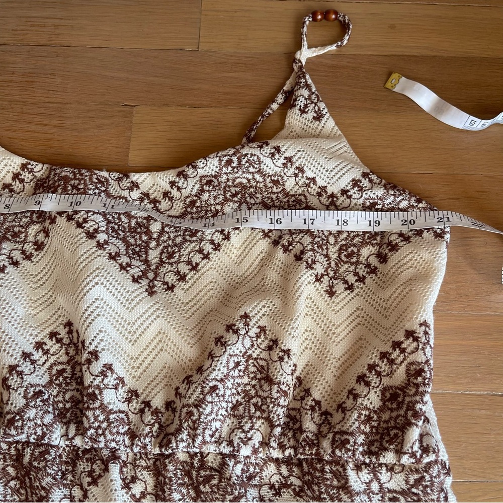 Venus Bohemian Spaghetti Strap Maxi Lace Overlay Dress Sz 1X Chevron Embroidered - Picture 14 of 16